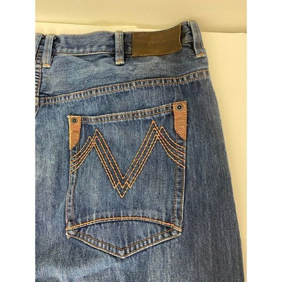 Sean John Jeans Blue Leather Patches 100% Cotton - Size 42 - Picture 8 of 10